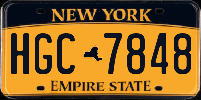 NY license plate HGC7848