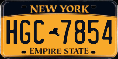 NY license plate HGC7854