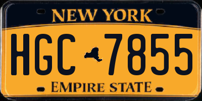 NY license plate HGC7855