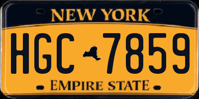 NY license plate HGC7859