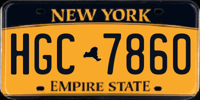 NY license plate HGC7860