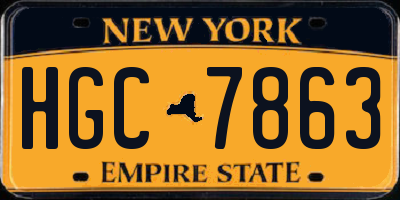 NY license plate HGC7863