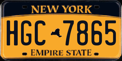 NY license plate HGC7865