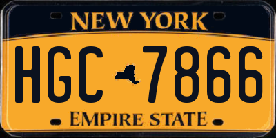 NY license plate HGC7866