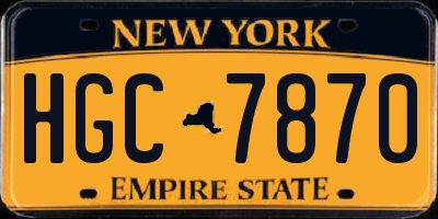 NY license plate HGC7870