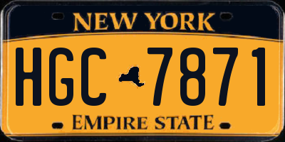 NY license plate HGC7871