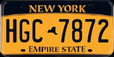 NY license plate HGC7872