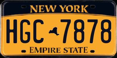 NY license plate HGC7878