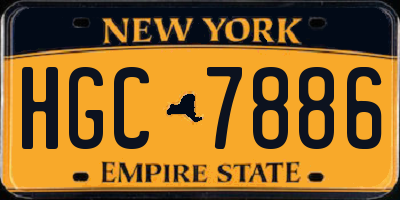 NY license plate HGC7886