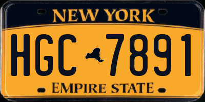 NY license plate HGC7891