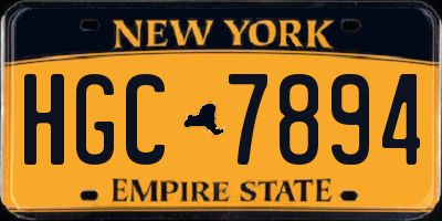 NY license plate HGC7894