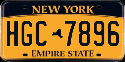 NY license plate HGC7896