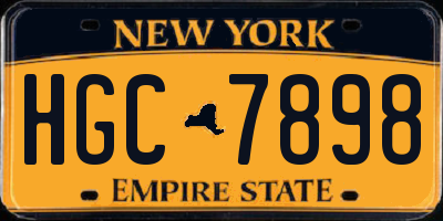 NY license plate HGC7898