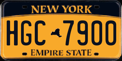 NY license plate HGC7900
