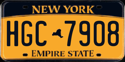 NY license plate HGC7908