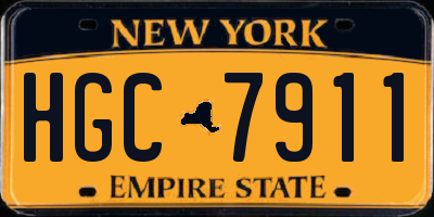 NY license plate HGC7911