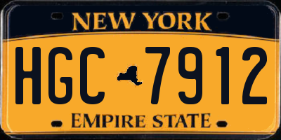 NY license plate HGC7912