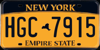 NY license plate HGC7915