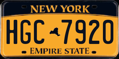 NY license plate HGC7920