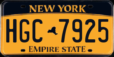 NY license plate HGC7925