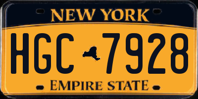 NY license plate HGC7928