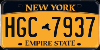 NY license plate HGC7937