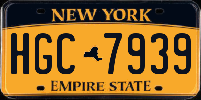 NY license plate HGC7939