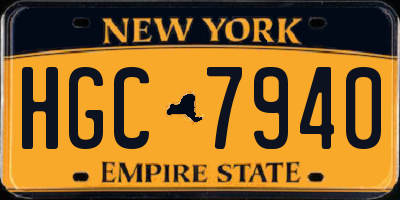 NY license plate HGC7940