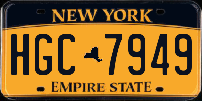 NY license plate HGC7949