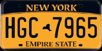 NY license plate HGC7965