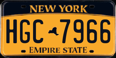 NY license plate HGC7966