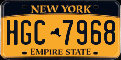 NY license plate HGC7968