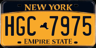 NY license plate HGC7975