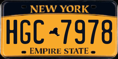 NY license plate HGC7978