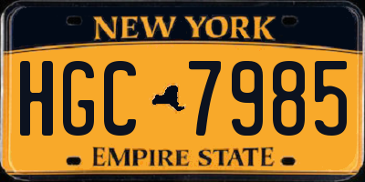 NY license plate HGC7985