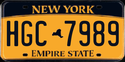 NY license plate HGC7989