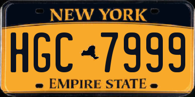 NY license plate HGC7999