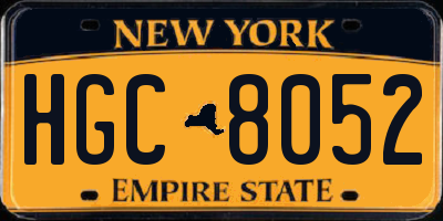 NY license plate HGC8052