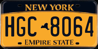 NY license plate HGC8064