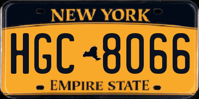 NY license plate HGC8066