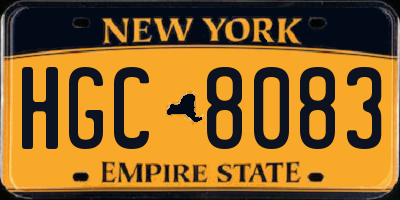 NY license plate HGC8083
