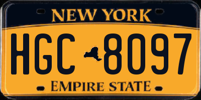 NY license plate HGC8097