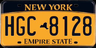 NY license plate HGC8128