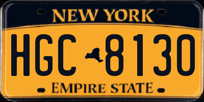 NY license plate HGC8130