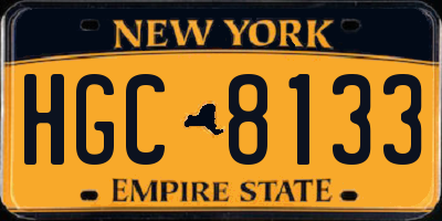 NY license plate HGC8133