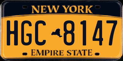 NY license plate HGC8147