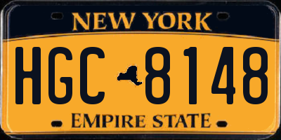 NY license plate HGC8148
