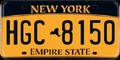 NY license plate HGC8150