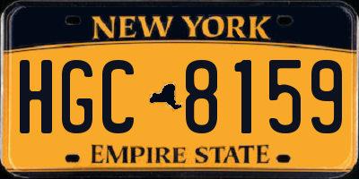NY license plate HGC8159