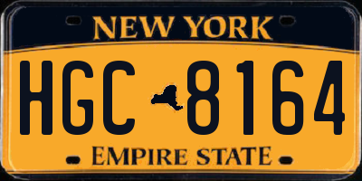 NY license plate HGC8164